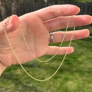 18k Gold over Sterling Silver Popcorn Chain- 17.5” & 1mm